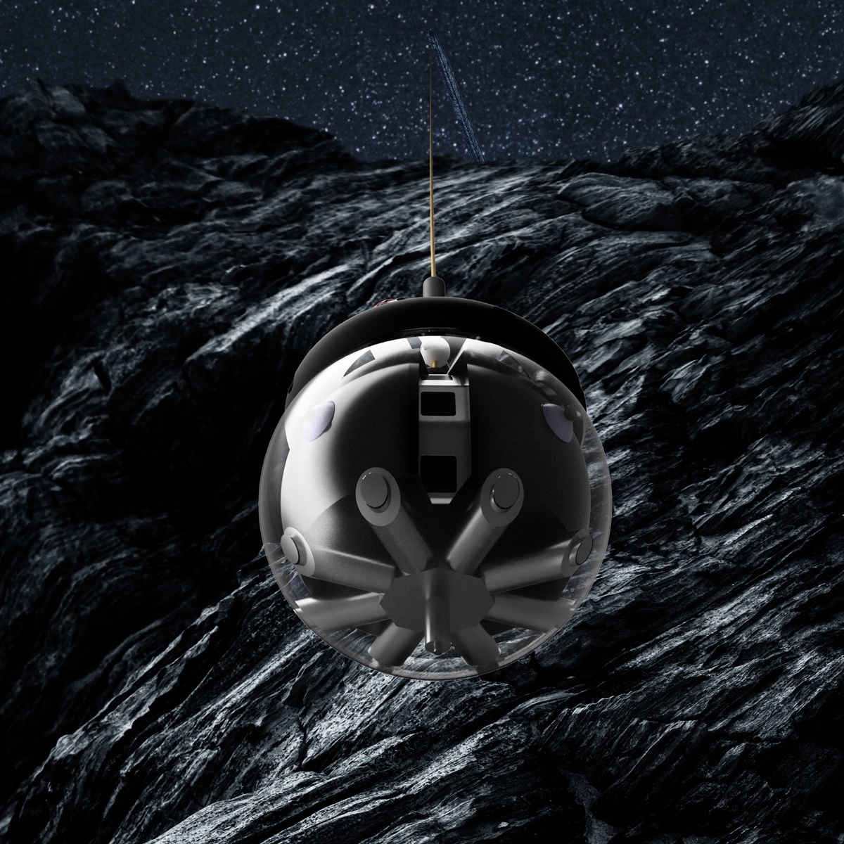 歐洲太空局（ESA）涉及的用於探索月球熔岩管洞的「倉鼠球」探測器Daedalus。（Julius Maximilians University）