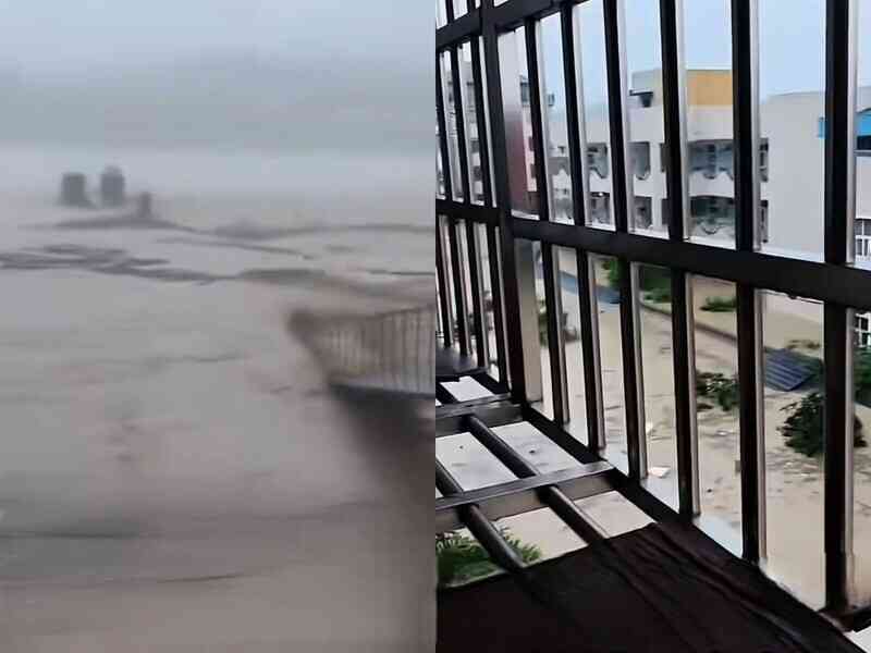 湖南石門連日暴雨 吊橋被沖斷 民宅學校被淹