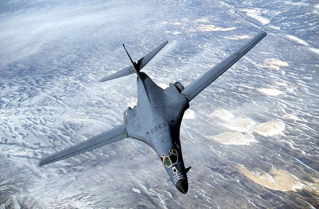 美國一架B-1B「槍騎兵」（Lancer）轟炸機。 （ Douglas C. Brunelle/Courtesy of U.S. Air Force/Getty Images）