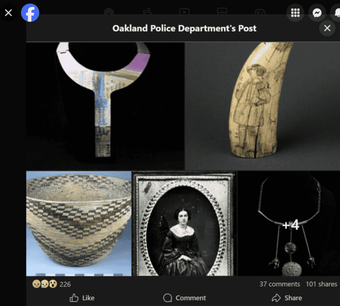 加州奧克蘭博物館遭竊 逾千件文物失蹤