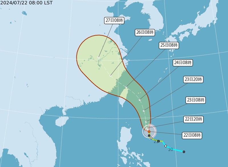 凱米將增強為中度颱風 專家：24日最接近台灣