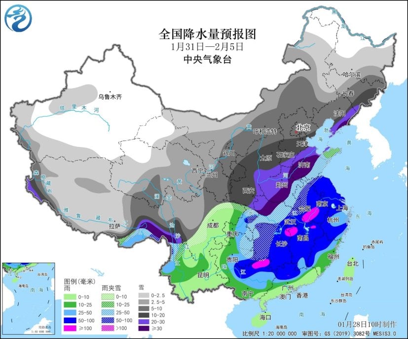 中國新年前暴雪將襲10省 局部降雪具極端性