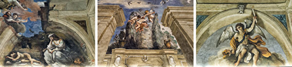 弗朗切斯科．巴貝里，綽號格爾奇諾的作品《奧羅拉房間入口處拱頂壁畫》（局部放大）。（HSH Princess Rita Boncompagni Ludovisi提供）
