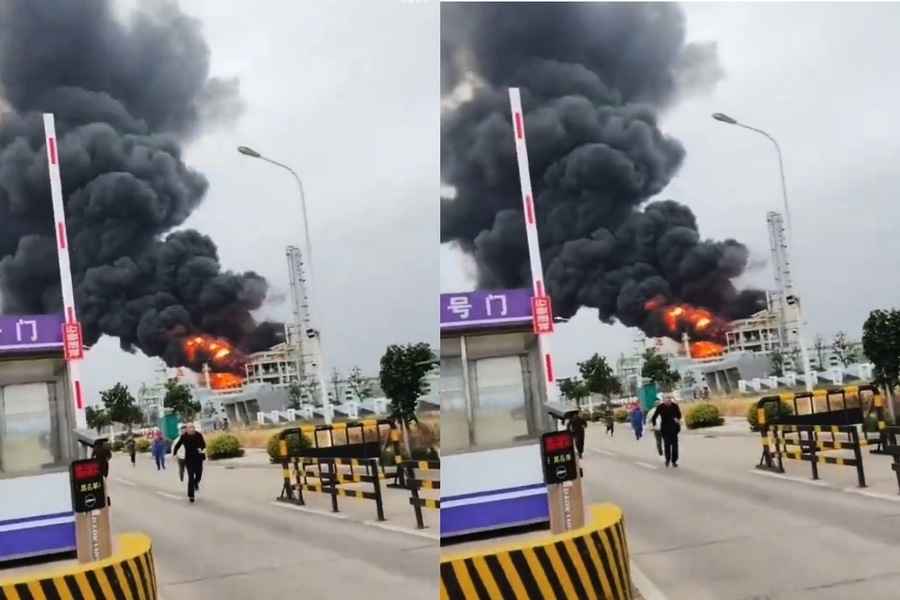 央企駐津單位旗下化工廠爆炸起火 畫面曝光