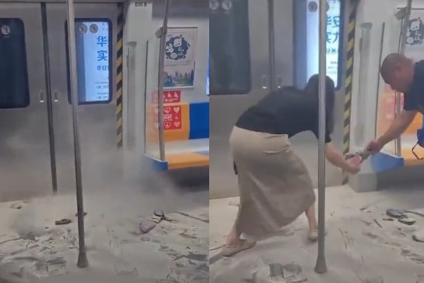 北京地鐵上女子充電寶爆炸 現場煙霧瀰漫