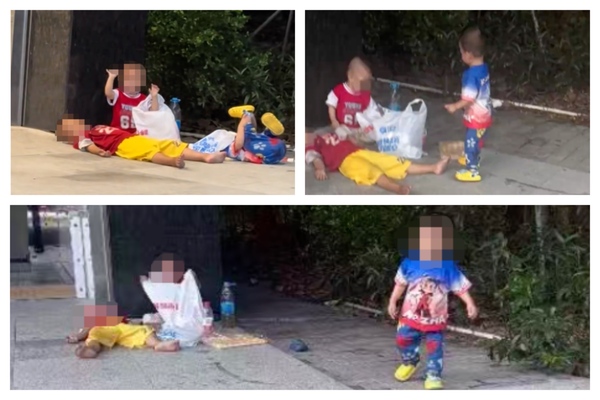 深圳地鐵出口驚現三幼兒 父親：沒錢沒時間照顧（影片）
