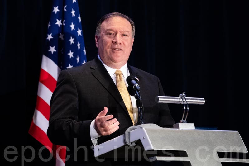 蓬佩奧2020年11月10日在美國列根研究所的演講表示：「美國將克服從共產中國到德黑蘭恐怖政權的任何挑戰」。圖為美國國務卿蓬佩奧。（Charlotte Cuthbertson/大紀元）
