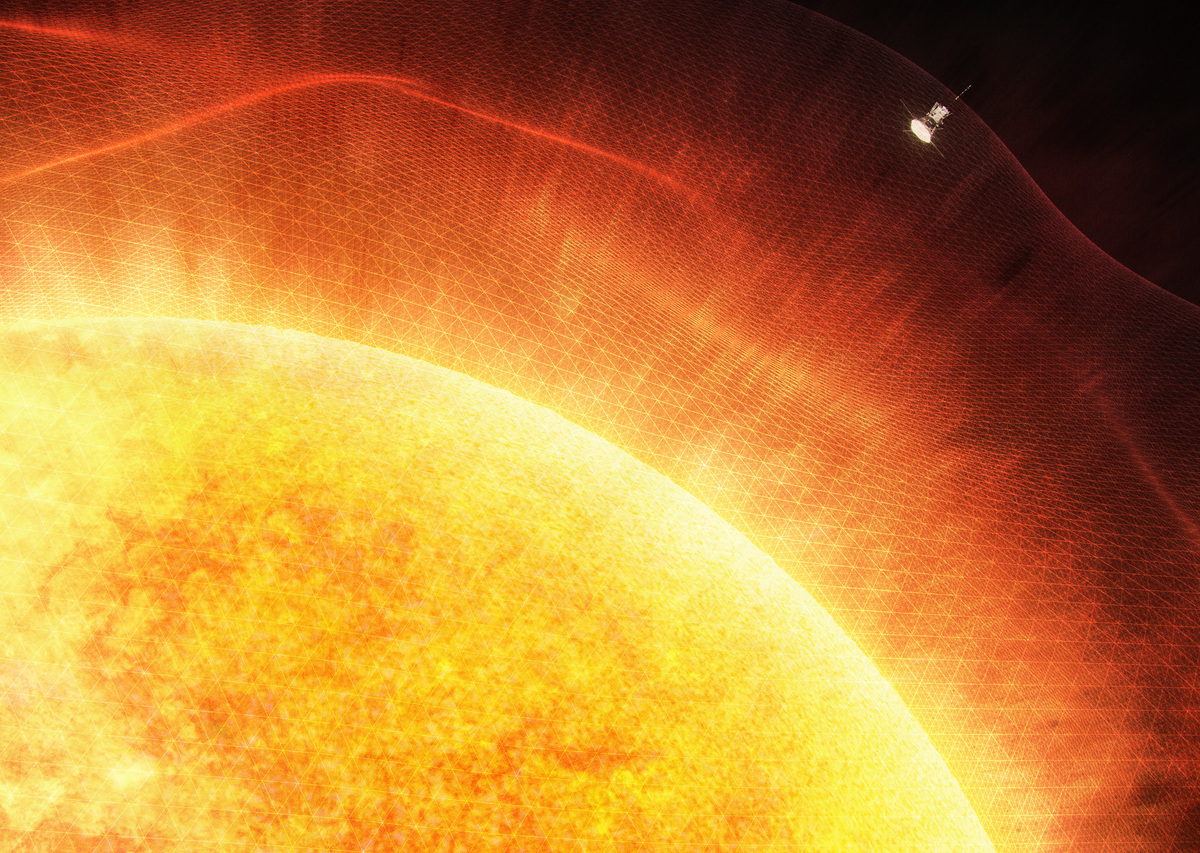 帕克探測器進入太陽大氣層示意圖。（NASA）