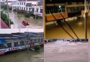 被洪水圍困 安徽固鎮上萬人等轉移