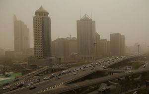 北京再現沙塵暴 污染嚴重 官媒喜報遭諷