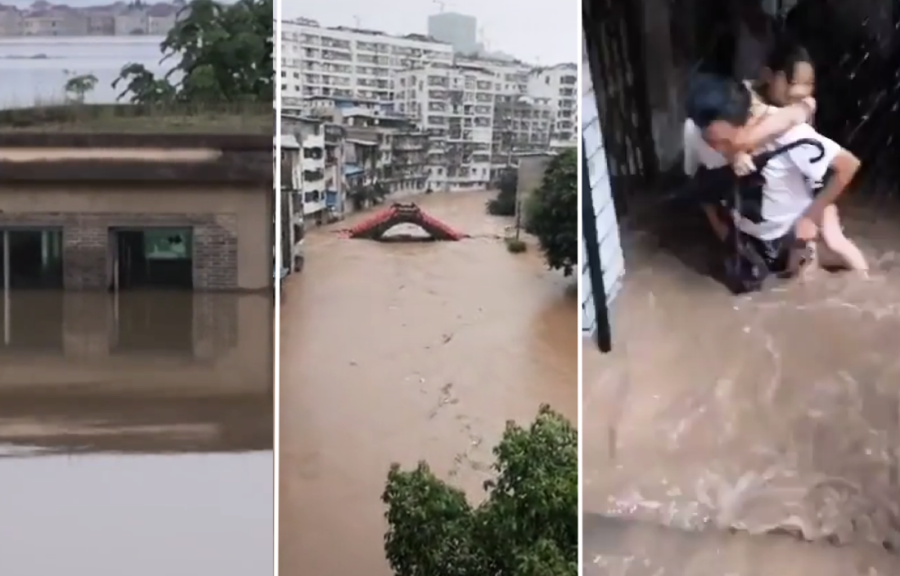 長江第3號洪水過境重慶 磁器口遭洪水淹沒