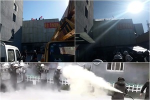 北京肯特公寓數十業者扺抗強拆 雙方爆衝突