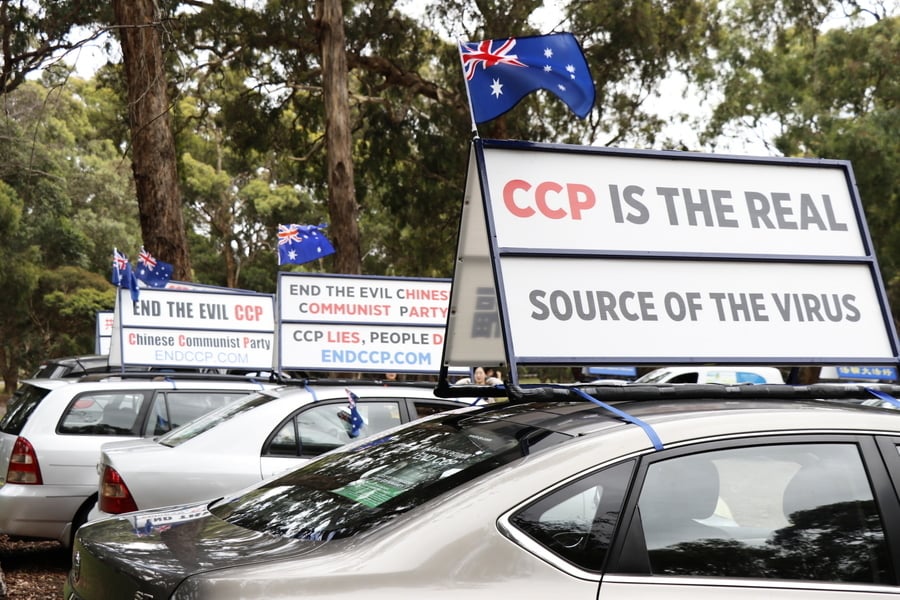 解體中共保護澳洲 國慶日汽車遊行受矚目