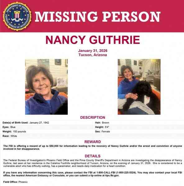 美媒NBC主播母親失蹤第九天「我相信她還活著」