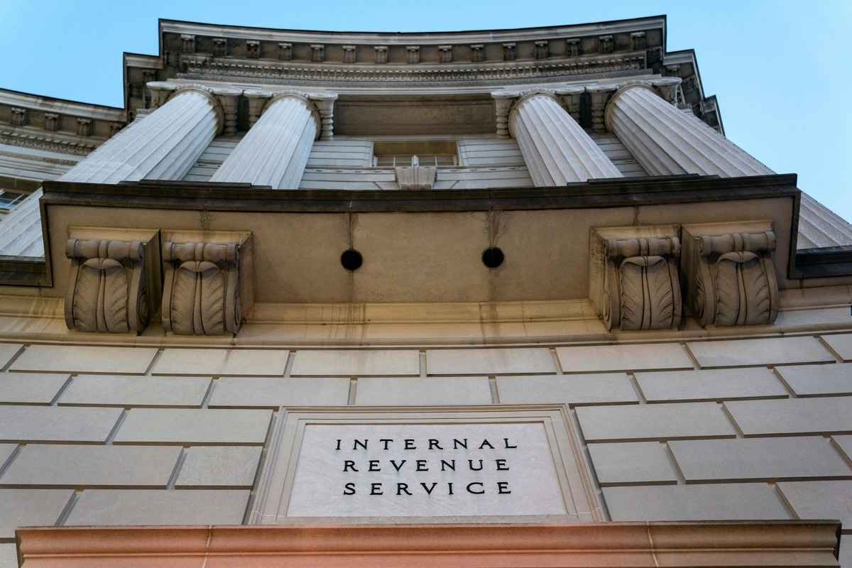 華盛頓DC的國稅局（IRS）外觀。（STEFANI REYNOLDS/AFP via Getty Images）