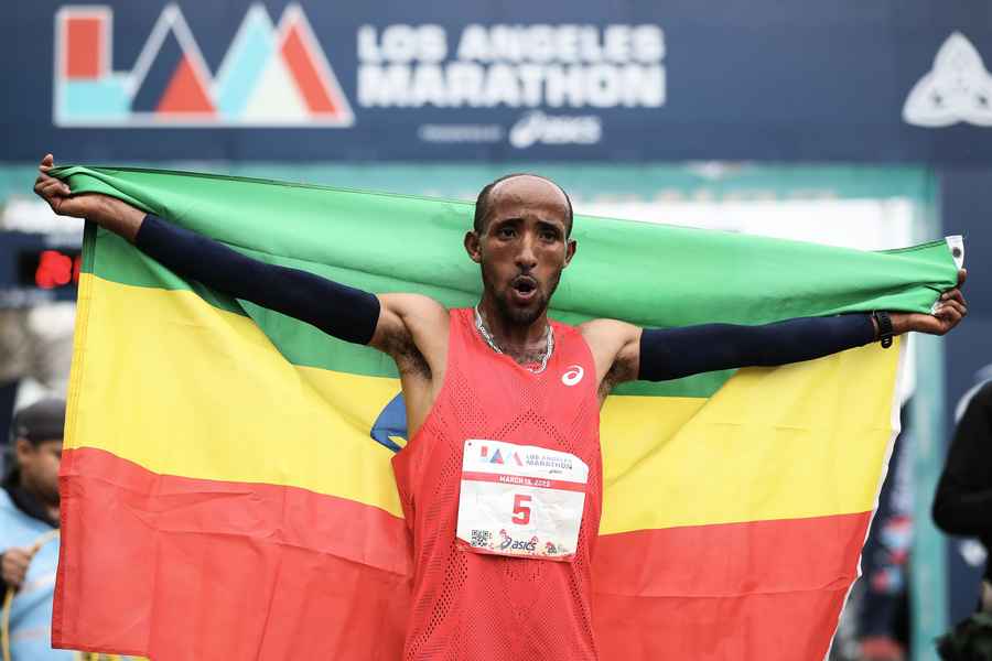 洛杉磯馬拉松賽 埃塞俄比亞選手奪冠（多圖）