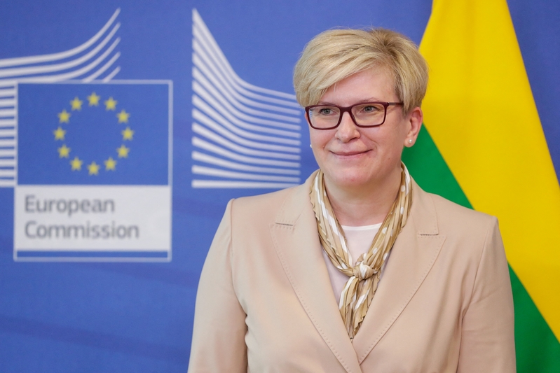 2022年1月4日，立陶宛總理席莫尼特（Ingrida Simonyte）與歐盟執委會主席馮德萊恩（Ursula von der Leyen）對話中談到，可能就中共對立陶宛實施貿易限制一事加以回應，圖為立陶宛總理席莫尼特資料照。（STEPHANIE LECOCQ/POOL/AFP）