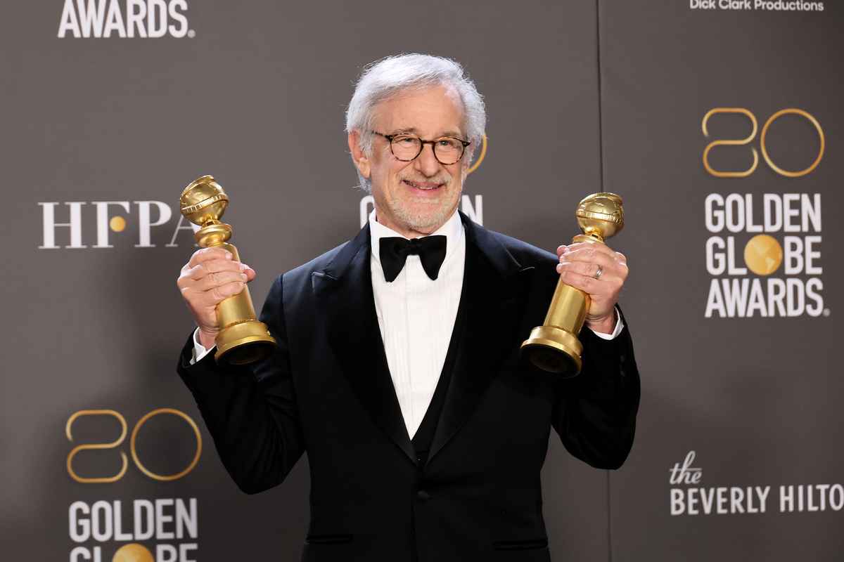美西時間1月10日晚，第80屆金球獎在洛杉磯揭曉。大導演史提芬史匹堡（Steven Spielberg）憑藉《法貝曼：造夢大師》（The Fabelmans）奪得最佳導演，該片還奪得最佳影片。（Amy Sussman/Getty Images）