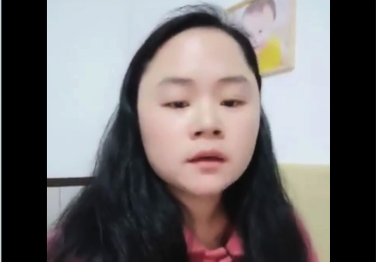 董瑤瓊11月30日在推特上傳影片，控訴當局持續剝奪她的自由，聲明自己無精神病卻被強制住院。（影片截圖）