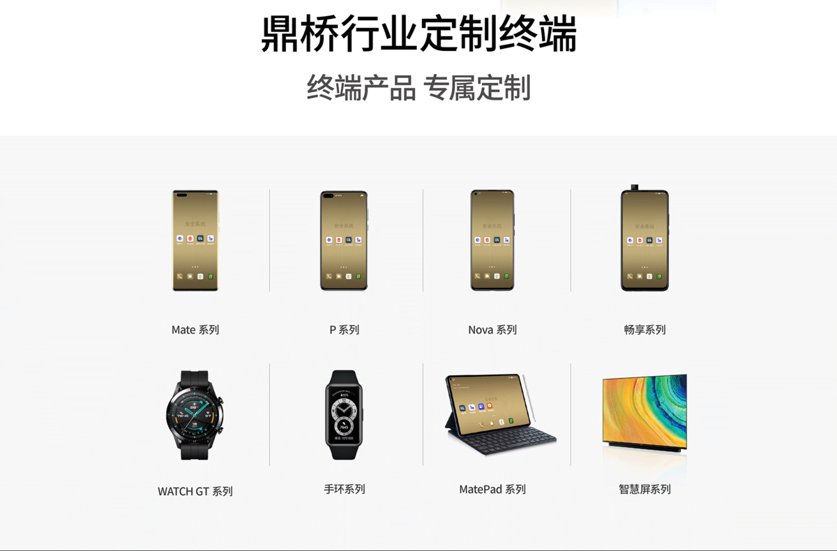 鼎橋通信官網介紹說，其定製產品包括了對應華為的P系列、暢享系列手機。（來源：鼎橋通信官網）