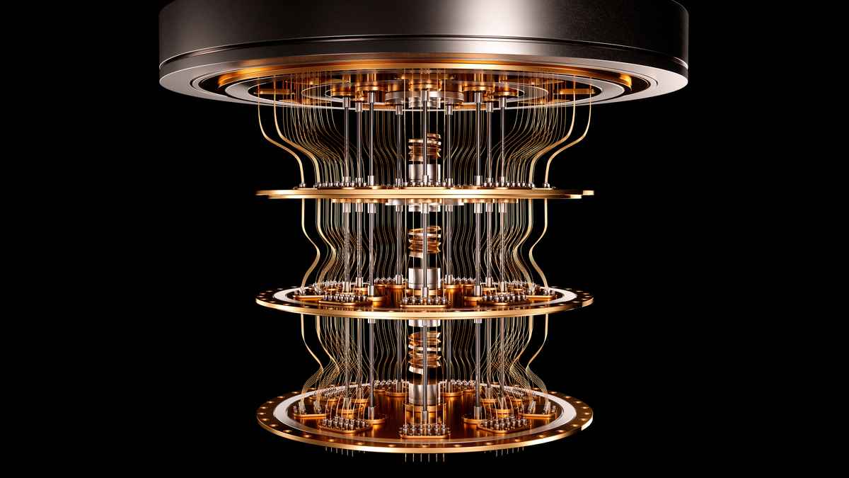 量子電腦的三維示意圖。（Shutterstock）