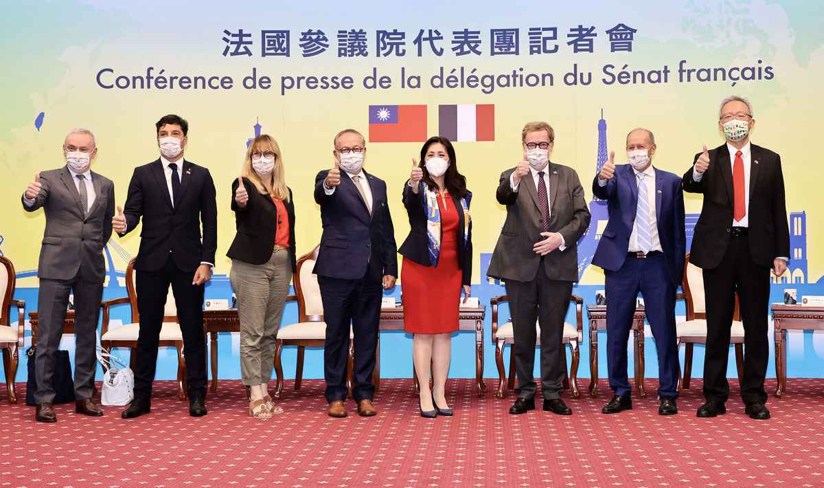 法國參議院代表團6月10日在中華民國外交部舉行記者會。（中央社）