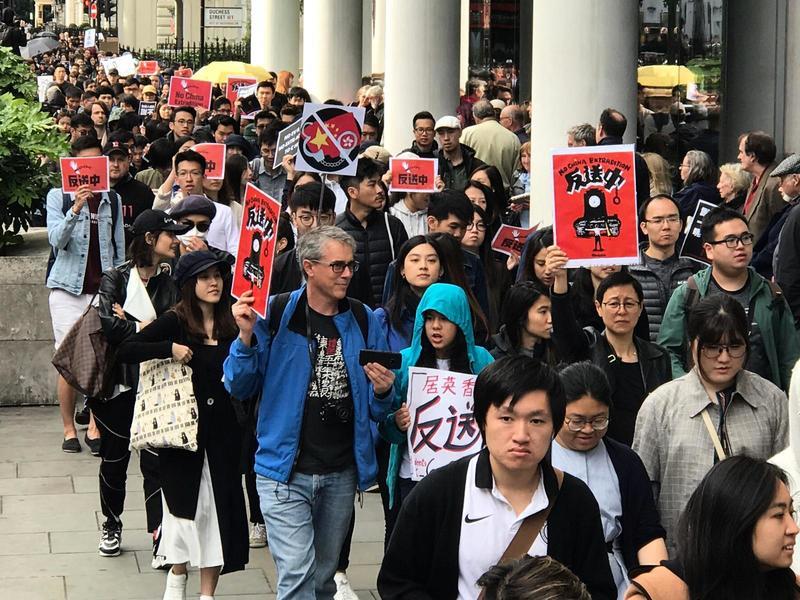 倫敦四千人集會遊行 聲援香港 反對惡法