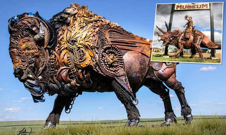 【圖輯】廢銅爛鐵打造的大型動物雕塑 享譽全球