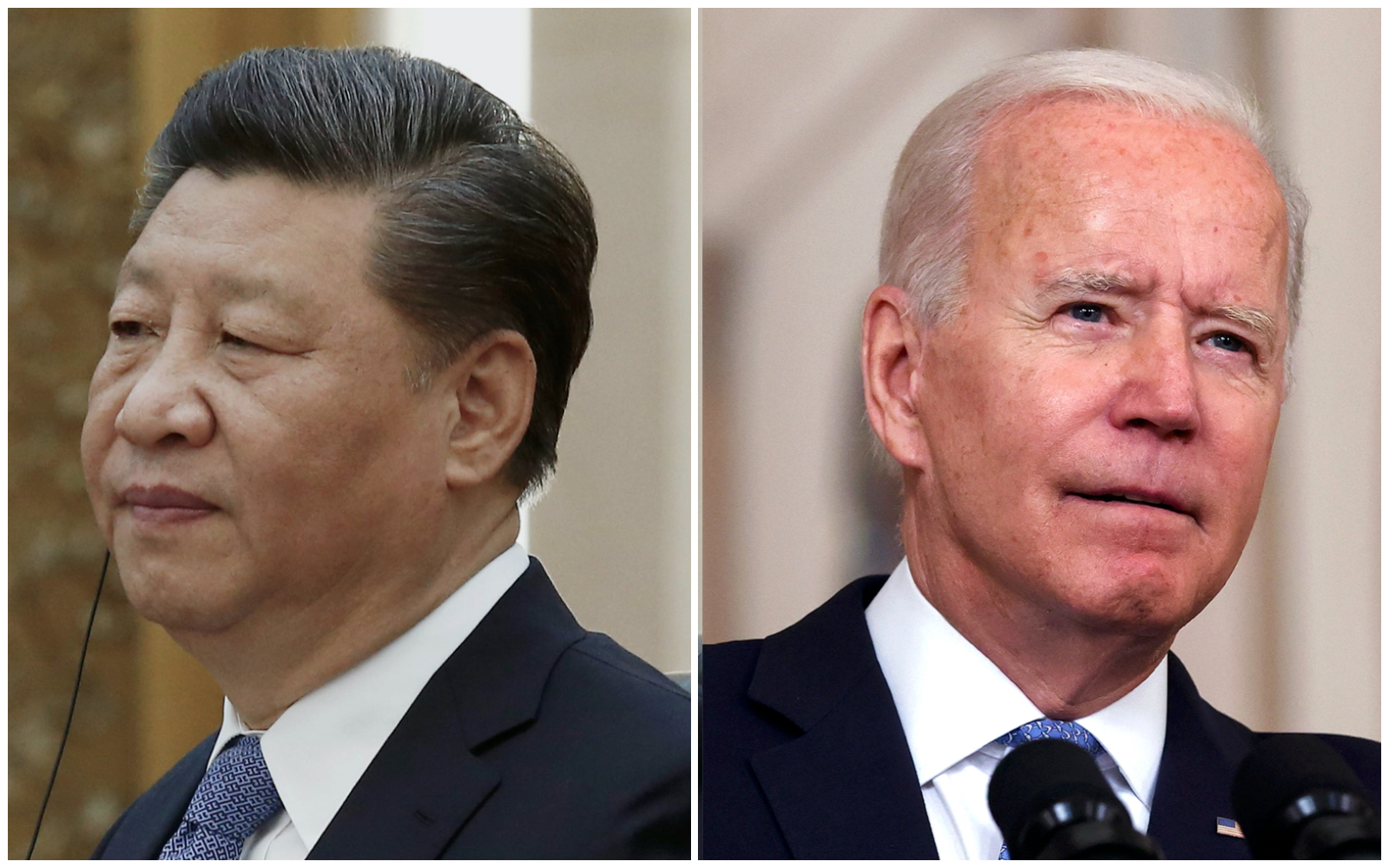 美國總統拜登9月9日與中國國家主席習近平通話，這是兩位領導人時隔7個月來的再度對話。（Chip Somodevilla／Florence Lo - Pool／Getty Images／大紀元合成）
