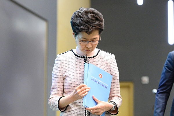 即將於今年7月1日卸任的香港首位女特首林鄭月娥的未來去向引人注目。圖為香港特首林鄭月娥。（宋碧龍／大紀元）