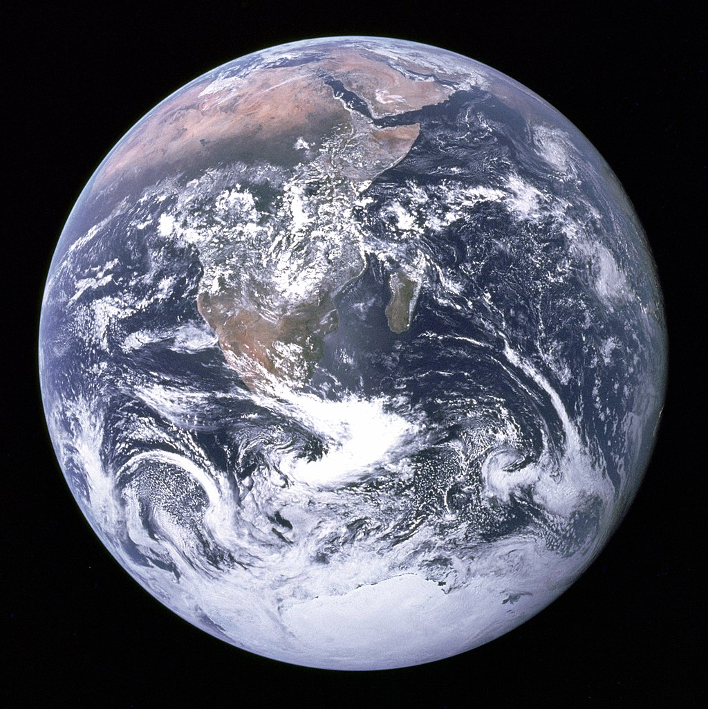 地球的衛星圖像。（公有領域）