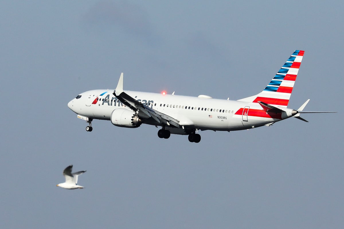 一架由邁阿密飛往紐約的波音737 Max飛機。（Drew Angerer/Getty Images）