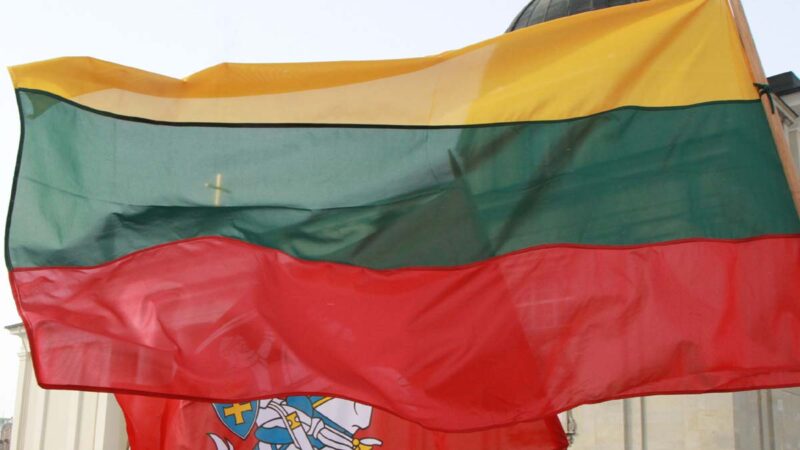 立陶宛國旗。（PETRAS MALUKAS/AFP via Getty Images）