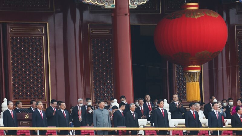 7月1日上午8時，中共建黨百年大會，在北京天安門廣場登場。（ Lintao Zhang/Getty Images）