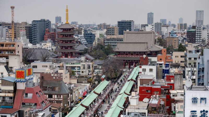 圖為，2021年3月12日，位於東京淺草地區的感光寺的概貌。示意圖。（PHILIP FONG/AFP via Getty Images）