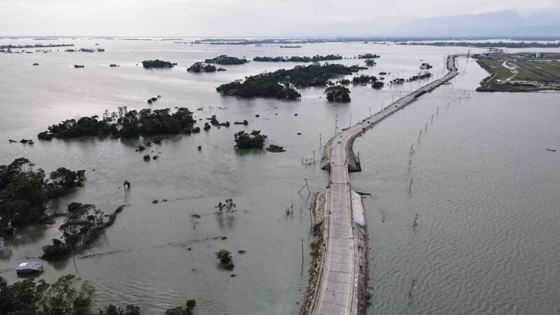 2022年5月20日，拉希耳赫特地區大雨後出現大片的淹水區。（AFP via Getty Images）