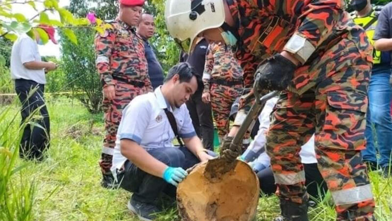 婆羅洲馬來西亞一側砂拉越州的Sepupok小鎮發現的疑似中國長征五號B遙三運載火箭殘骸碎片。（World Forum ข่าวสารต่างประเทศ/FB）