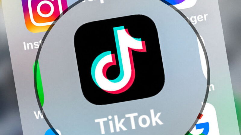 平板電腦上顯示的TikToK應用程式的徽標。（DENIS CHARLET/AFP via Getty Images）