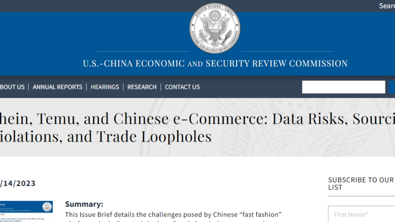 中美經濟與安全審議委員會（US-China Economic and Security Review Commission）發布分析師報告稱，Temu對美國法規、法律和市場准入原則構成風險和挑戰。（網絡截圖）