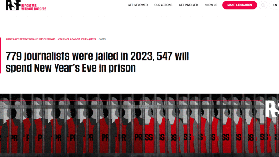 在囚記者高達121名 中國仍是全球最大記者監獄