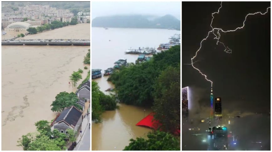廣東暴雨持續 北江流域洪水或百年一遇（影片）