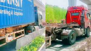 上海發生慘烈車禍 集貨車側翻壓到小客車致5死