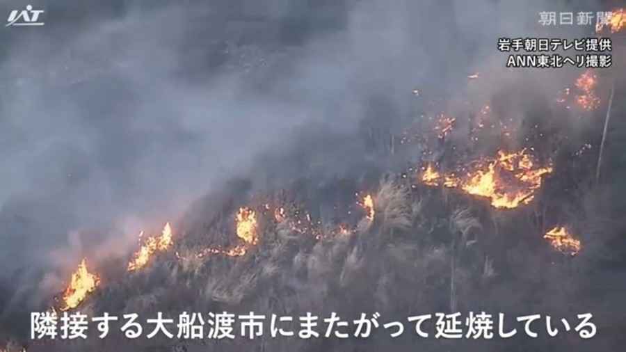 日本岩手山林火災未歇 約550人接獲撤離指示