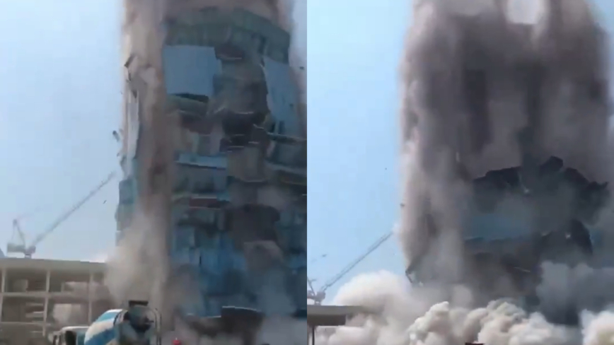 曼谷49層「爛尾鬼樓」強震沒倒 中資33層樓瞬間垮