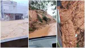 廣東茂名暴雨成災一片汪洋 山泥傾瀉二死一失聯