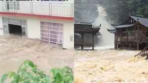 張家界大暴雨 許多住戶被淹 洪水穿過一樓（影片）