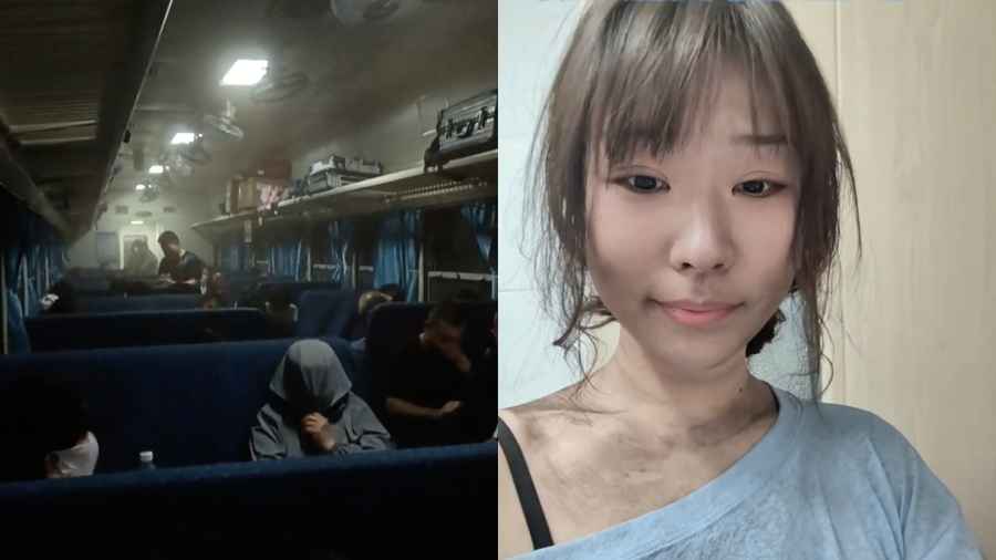 火車過山西隧道吸入煤灰 乘客秒變「煤蛋」（影片）