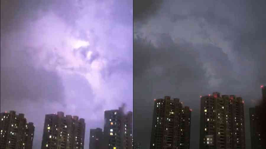 大連半夜驚現數千次高頻率雷電 場面恐怖（多影片）
