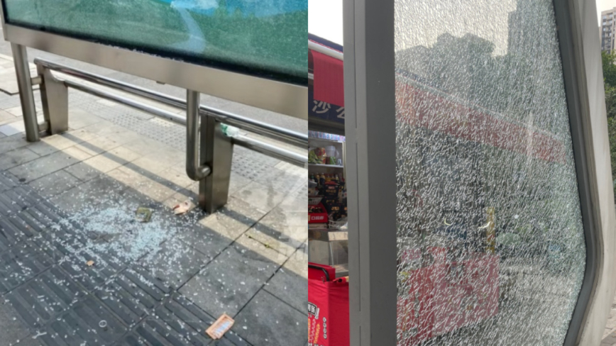 湖南遭遇罕見高溫 長沙候車亭玻璃熱爆