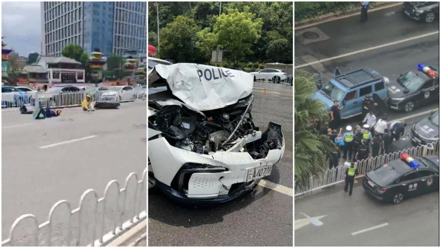 昆明男駕越野車高速撞多人 撞爛警車被擊斃（影片）